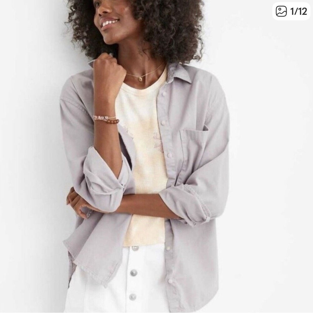 Aerie Any Time Fav Shirt Button Down Front Pocket